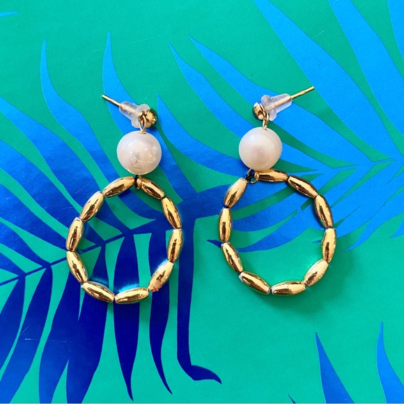 Pearl and Rice Bead Earrings - Picture 10 of 13